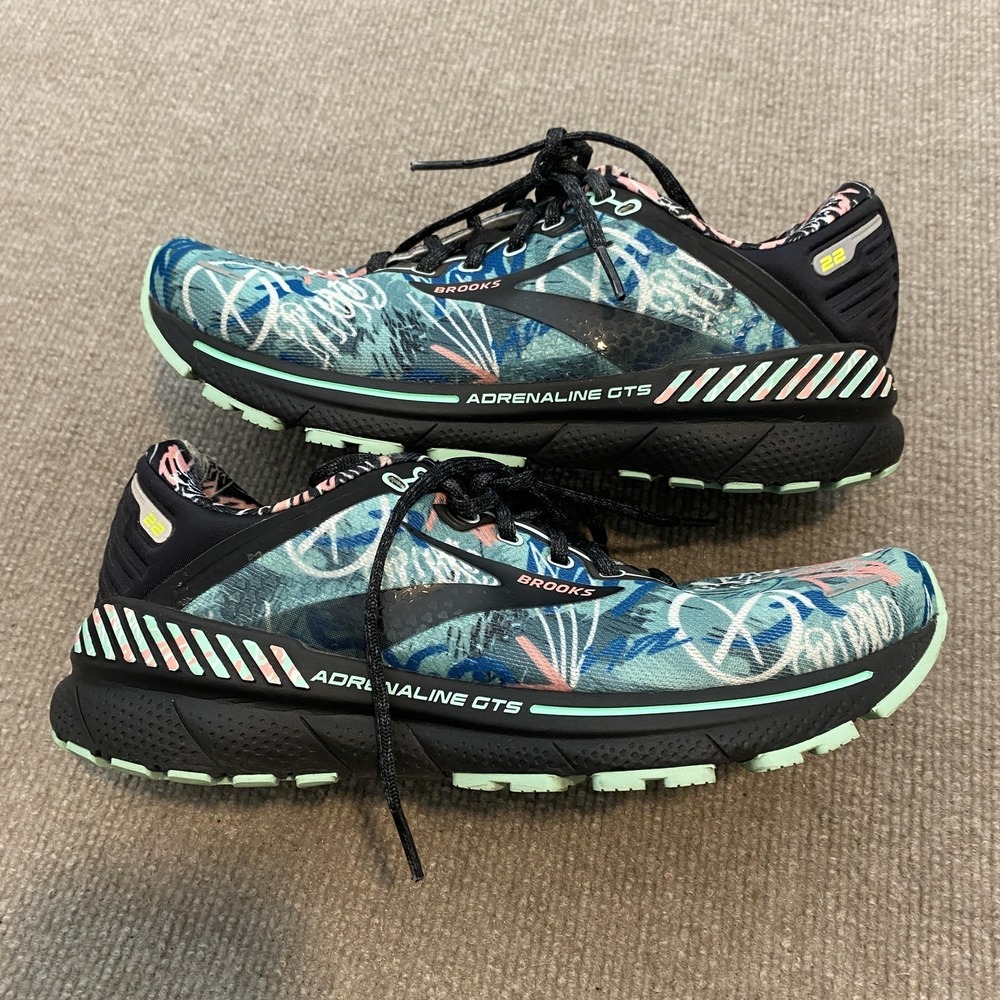 Brooks Adrenaline GTS 22 Shoes Womens 9 Multicolor Graffiti Sneakers Running - Picture 2 of 12